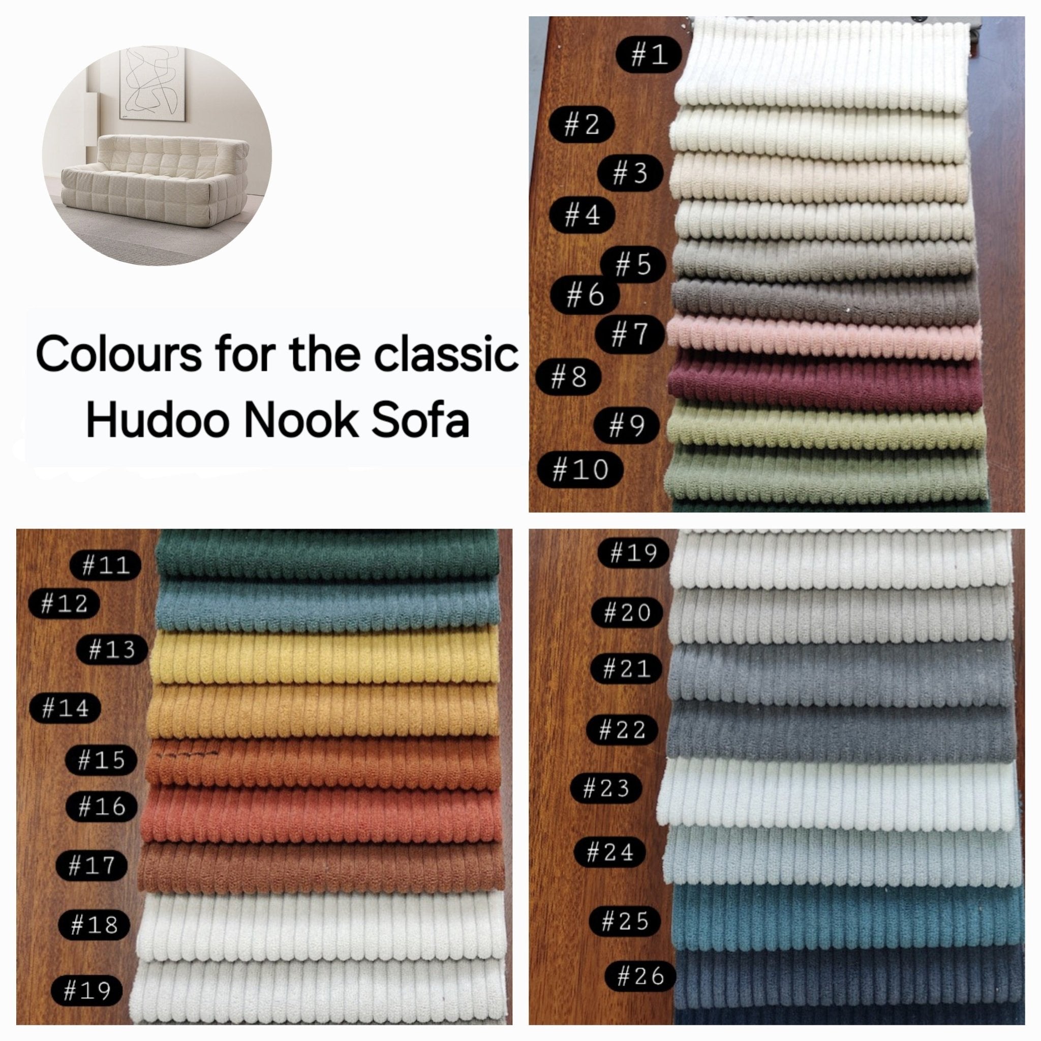Colour Options - Hudoo